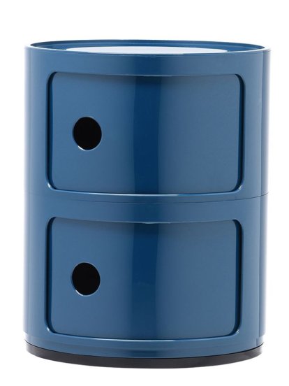 Componibili Container Round - 2 Compartments, Blue