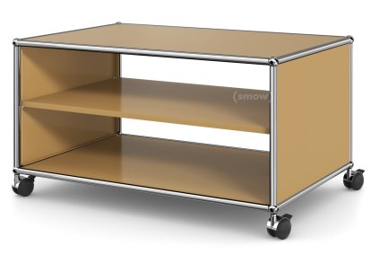 USM Haller TV Lowboard with Castors, Without drop-down door, without rear panel, USM beige