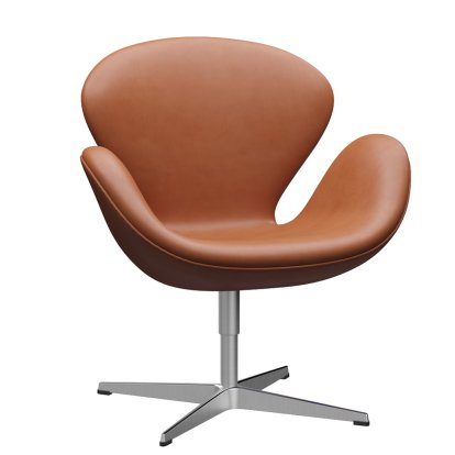 Swan Chair, 40 cm, Leather Grace, Walnut