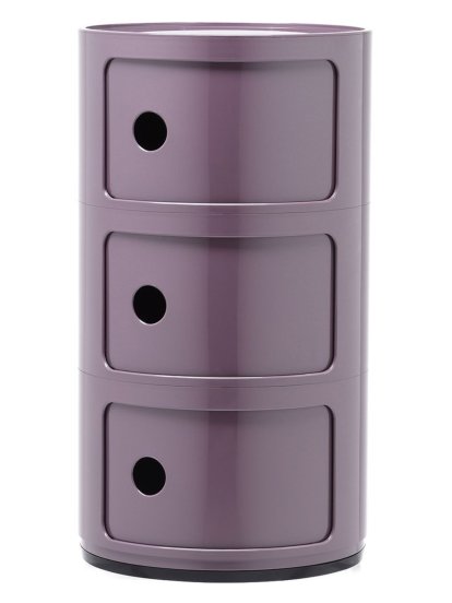 Componibili Container Round - 3 Compartments, Purple