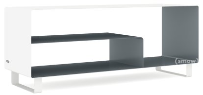 Sideboard R 111, Bicoloured, Pure white (RAL 9010) - Basalt grey (RAL 7012), Sledge base lacquered in same colour as unit exterior