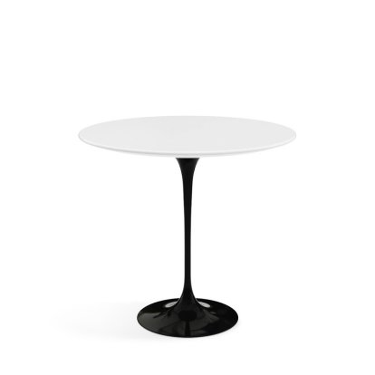 Saarinen Oval Side Table, Black, Laminate white