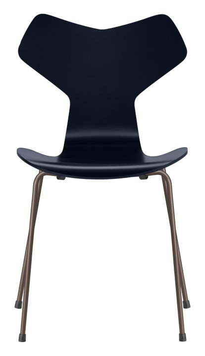 Grand Prix 3130 Chair, Lacquer, Midnight blue, Brown bronze