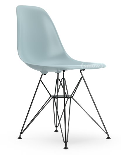 Eames Plastic Side Chair RE DSR, Ice grey, Without upholstery, Without upholstery, Standard version - 43 cm, Coated basic dark