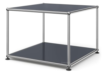 USM Haller Side Table 50, Both panels metal, Anthracite RAL 7016