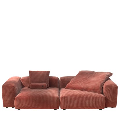 Vetsak Sofa Set 2, L, Cord velours - Brick, With cushions