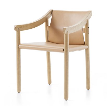 905 Chair, Natural ashwood, Natural saddle leather