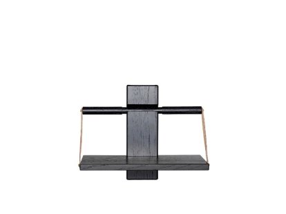 Shelf Wood Wall, S (30 x 18 x 24 cm), Black