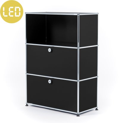 USM Haller E Highboard M with 2 Drop-down Doors and Compartment Lighting
