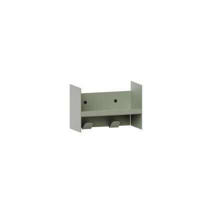 Pli Wall Shelf Slim, 20 cm, Eucalyptus grey, With hooks