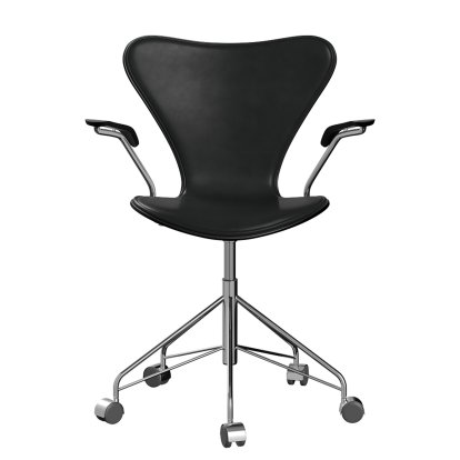 Series 7 Swivel Chair 3117 / 3217 Front Upholstery, With armrests, Coloured ash, Black, Black, Chrome