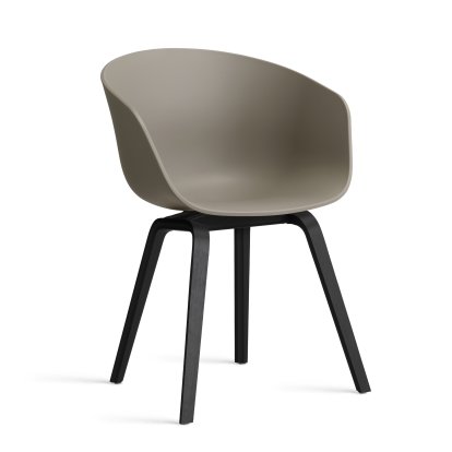 About A Chair AAC 22 Armchair, Khaki 2.0, Black lacquered oak