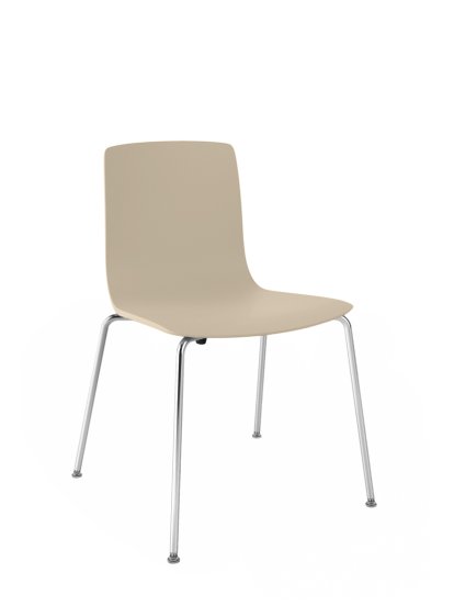 Aava Chair, Chrome, Beige, Without armrests