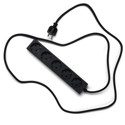 Power Bar / Beam socket strip, 5 sockets, Charcoal, 5 m