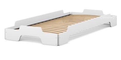 Rolf Heide Stacking Bed, 90 x 200, Pure white lacquered, Rollable
