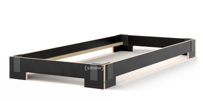 Tagedieb Stacking bed, 90 x 200 cm, Black, Without slatted base