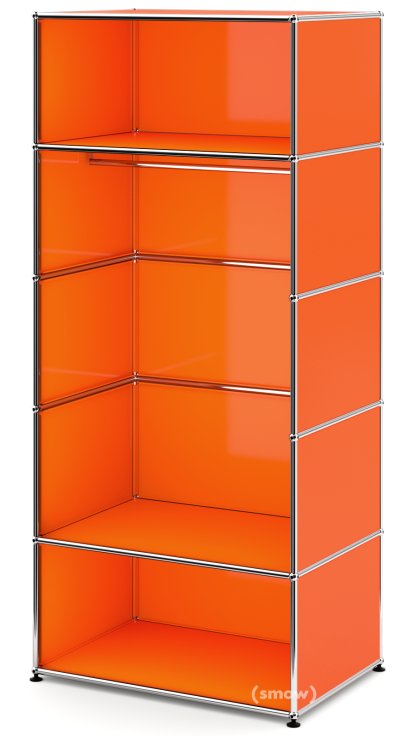 USM Haller Clothes Rack M with Rail, Model 2, Pure orange RAL 2004
