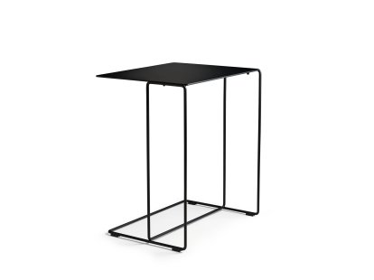 Oki Side Table, H 49 x W 42 x D 34 cm, Matt black powder-coated, Matt black powder-coated