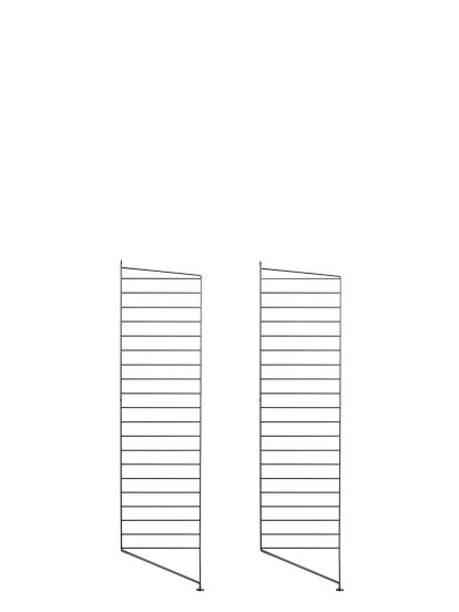 String System Floor Panel, Set of 2, 115 x 30 cm, Black