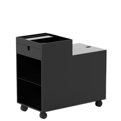 Next Roll Container, H 57 cm, Black, With adjustable shelf 