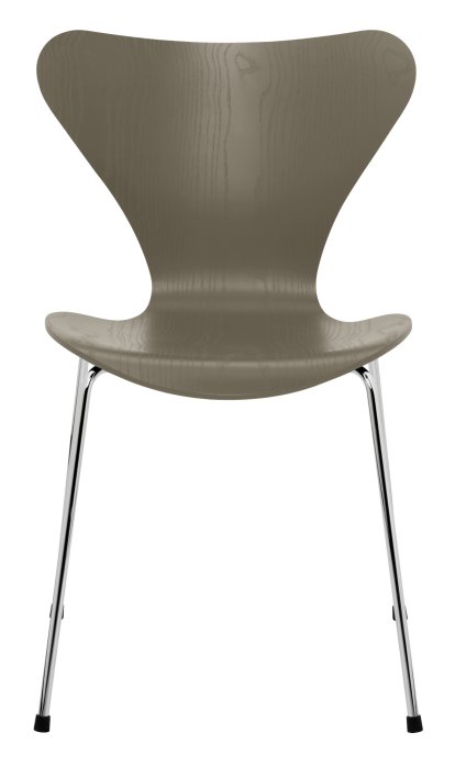 Series 7 Chair 3107, Coloured ash, Olive Green, Chrome
