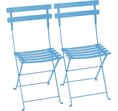 Bistro Folding Chair Set of 2, Maya blue