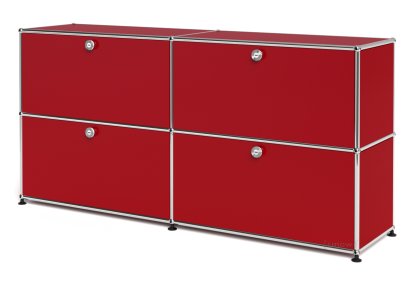 USM Haller Sideboard L, Customisable, USM ruby red, With 2 drop-down doors, With 2 drop-down doors