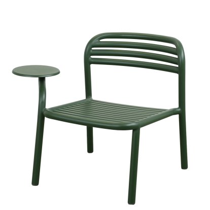 Bliss Lounge Chair with Side Table, Dark green, Without seat cushion