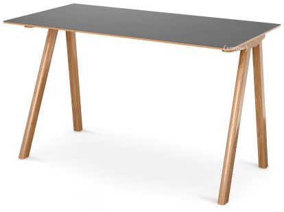 Copenhague Desk CPH90, Lacquered oak, Linoleum grey