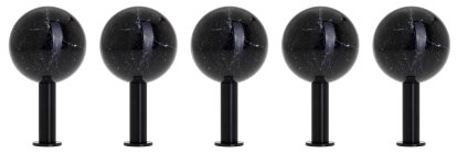 Dots Stone Wall Hooks Set of 5, Nero Marquina / black