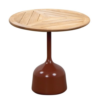 Glaze Side Table, Teak, Desert red