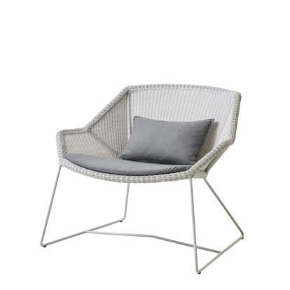 Breeze Lounge Chair Lowback, White grey, Natté - Grey