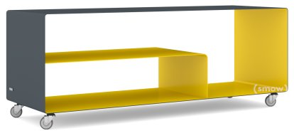 Sideboard R 111, Bicoloured, Anthracite grey (RAL 7016) - Traffic yellow (RAL 1023), Industrial castors