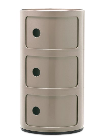 Componibili Container Round - 3 Compartments, Dove gray