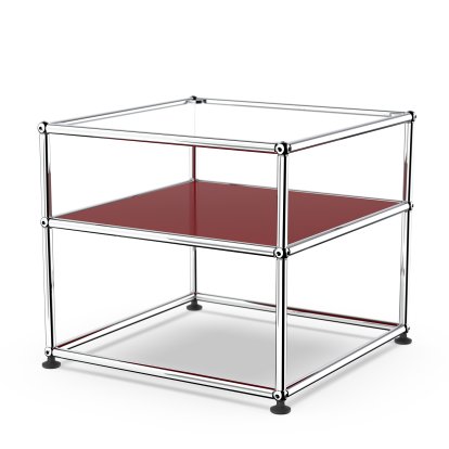 USM Haller side table Type 2, Glass, USM ruby red