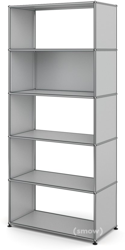 USM Haller Living Room Shelf M, 1 back panel, USM matte silver