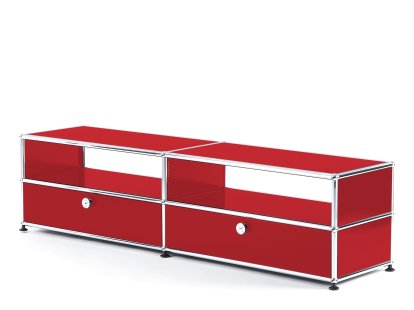 USM Haller TV-Board with Extension Doors, USM ruby red