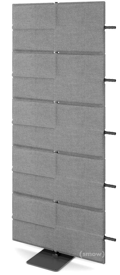 USM Privacy Panels Acoustic Wall Extension, With panel connector (for straight walls), 1,79 m (5 elements), Anthracite