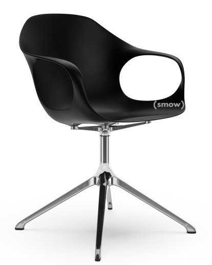 Elephant Swivel Chair, black, Polished aluminium
