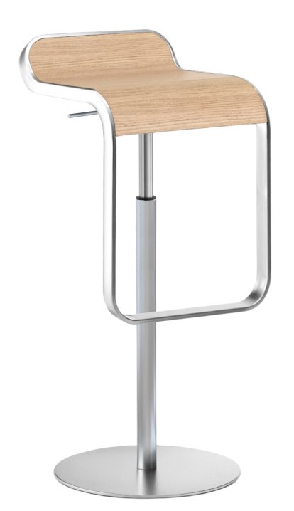 LEM Bar Stool, 66-79 cm, Bleached oak / matt chrome-plated