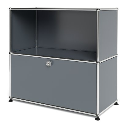 USM Haller Sideboard M with 1 Drop-down Door, Mid grey RAL 7005
