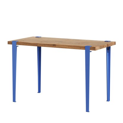 Tiptoe Dining Table Lobo, Reclaimed oak, Azure Blue
