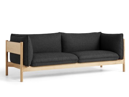 Arbour Sofa, Re-wool 198 - black/natural, Oiled waxed oak