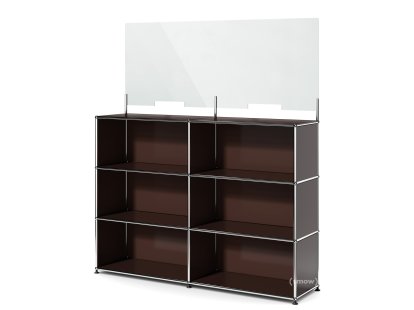 USM Haller Counter L with Security Screen, USM brown