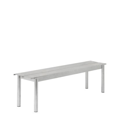 Linear Steel Bench , L 170 x W 39 cm, Warm galvanized steel
