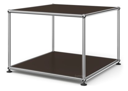 USM Haller Side Table 50, Both panels metal, USM brown