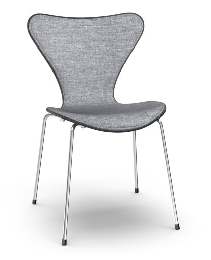 Series 7 Chair 3107 Front Upholstered, Coloured ash, Black, Remix 143 - Grey, Chrome
