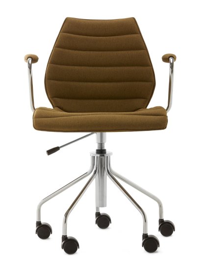 Maui Soft Noma Swivel Chair, Mustard, Chrome