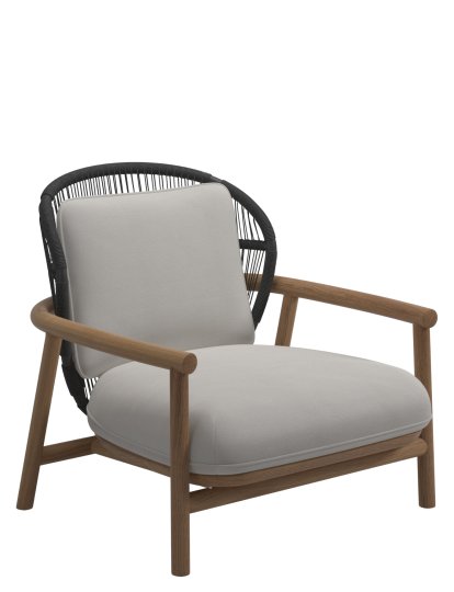 Fern Lowback Lounge Chair, Raven, Blend Linen