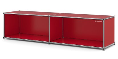 USM Haller Lowboard L open, USM ruby red